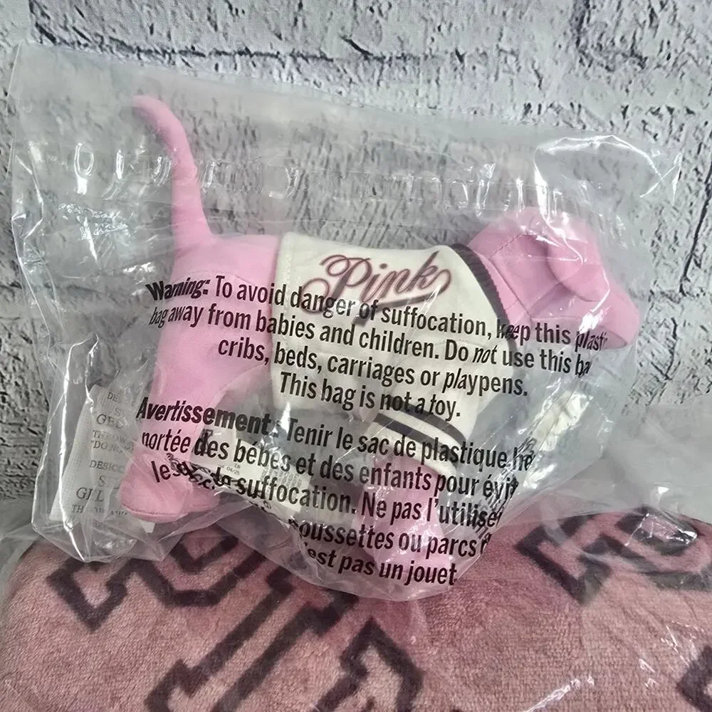 Victoria's Secret Pink Limited Edition Mini Dog + Cozy Logo Blanket NWT